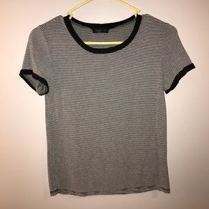 Black and White Ringer Top